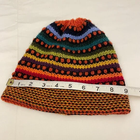 Hand Knitted Alpaca Wool Beanie Hat - Picture 4 of 6